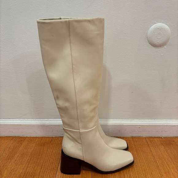 Sam Edelman | Wade Block Heel Knee High Boots In Ivory Size 6.5 - Picture 3 of 11